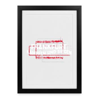 Frankfurt - kämpfen uns siegen - Gerahmtes Poster (27 × 37 cm) - Schwarz - Vorne