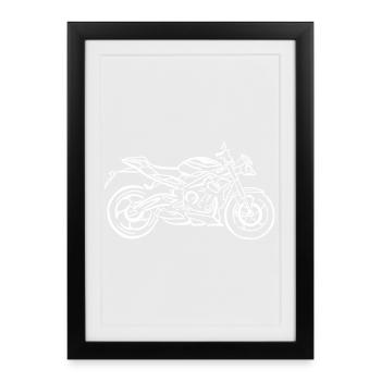 Street Triple 765 RS motorbike - Framed poster (27 × 37 cm) - black - Front