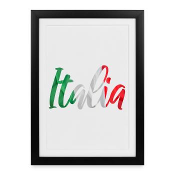 Couleurs du drapeau du ruban d’Italie - Affiche encadrée (27 × 37 cm) - noir - Devant