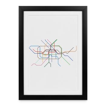 Abstract Minutine Section Line Art - Framed poster (27 × 37 cm) - black - Front