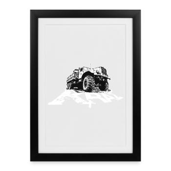 Lettrage KRAZ - Affiche encadrée (27 × 37 cm) - noir - Devant