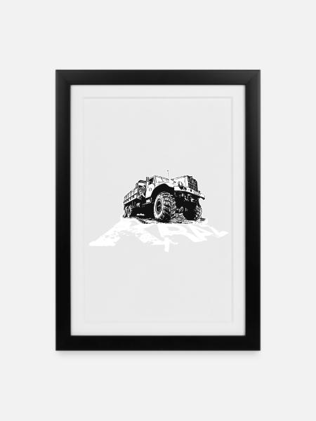 KRAZ Schriftzug - Gerahmtes Poster (27 × 37 cm) - Schwarz