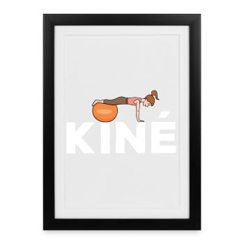 Kiné Cadeau pour Masseur Kinésithérapeute - Affiche encadrée (27 × 37 cm) - noir - Devant