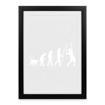 Tennis Evolution - Framed poster (27 × 37 cm) - black - Front