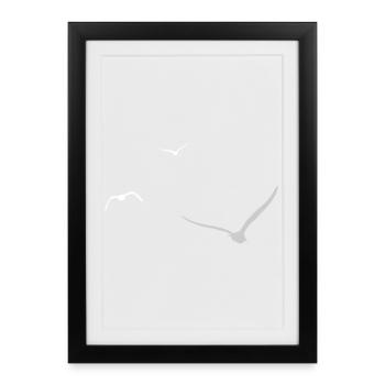 Three Seagulls | Seagull | Colors adjustable - Framed poster (27 × 37 cm) - black - Front