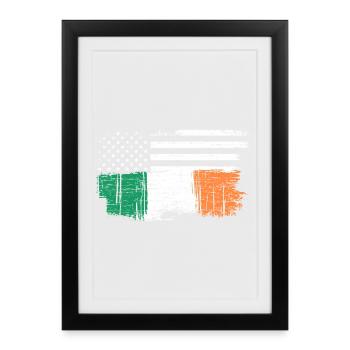 Drapeau irlandais avec étoiles - Affiche encadrée (27 × 37 cm) - noir - Devant