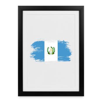 Drapeau du Guatemala - Affiche encadrée (27 × 37 cm) - noir - Devant