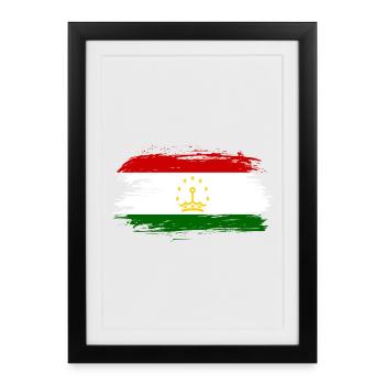 tajikistan flag - Framed poster (27 × 37 cm) - black - Front