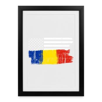 Drapeau Brush Fusion - Affiche encadrée (27 × 37 cm) - noir - Devant
