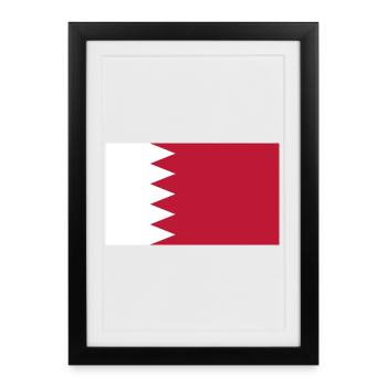 Drapeau du Qatar - Affiche encadrée (27 × 37 cm) - noir - Devant