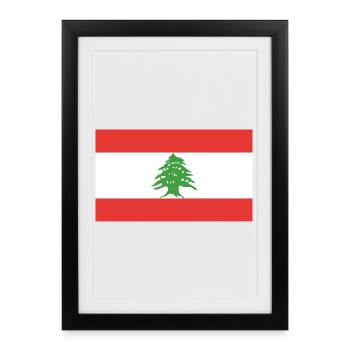 Lebanon flag - Framed poster (27 × 37 cm) - black - Front