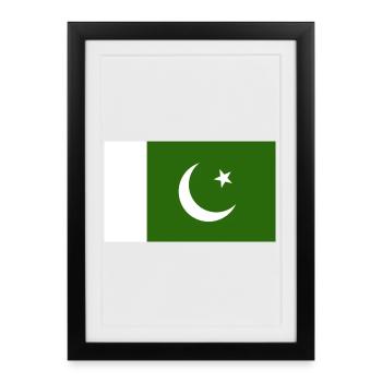 Drapeau du Pakistan - Affiche encadrée (27 × 37 cm) - noir - Devant