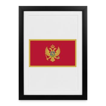 Drapeau du Monténégro - Affiche encadrée (27 × 37 cm) - noir - Devant