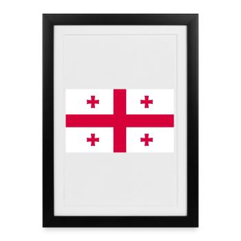 Drapeau de la Géorgie - Affiche encadrée (27 × 37 cm) - noir - Devant