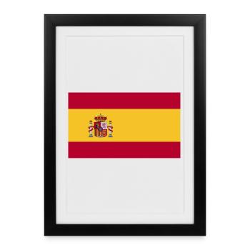 Drapeau de l’Espagne - Affiche encadrée (27 × 37 cm) - noir - Devant