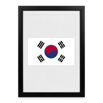 Korea Sud Flagge - Gerahmtes Poster (27 × 37 cm) - Schwarz - Vorne