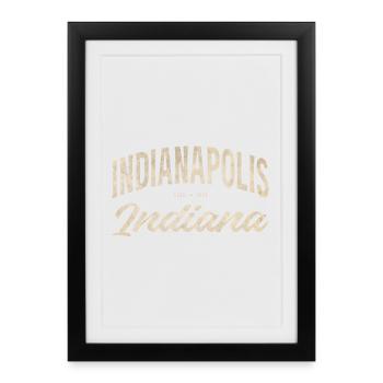 Logo vintage d’Indianapolis - Affiche encadrée (27 × 37 cm) - noir - Devant