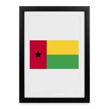 Drapeau national de la Guinée-Bissau - Affiche encadrée (27 × 37 cm) - noir - Devant