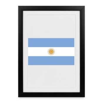 Drapeau national de l’Argentine - Affiche encadrée (27 × 37 cm) - noir - Devant