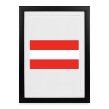 Drapeau national de l’Autriche - Affiche encadrée (27 × 37 cm) - noir - Devant