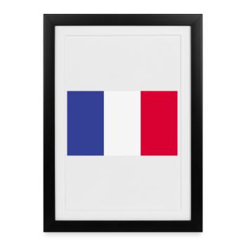 Drapeau national de la France - Affiche encadrée (27 × 37 cm) - noir - Devant