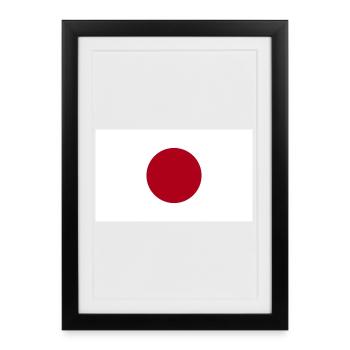 Drapeau national du Japon - Affiche encadrée (27 × 37 cm) - noir - Devant