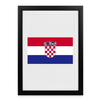 Croatie : Des drapeaux dont on tombe amoureux ! - Affiche encadrée (27 × 37 cm) - noir - Devant