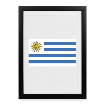 Uruguay National Flag - Framed poster (27 × 37 cm) - black - Front