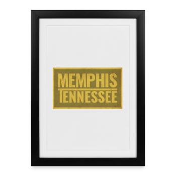 Police rétro Memphis Tennessee - Affiche encadrée (27 × 37 cm) - noir - Devant