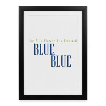 Typographie de la fleur de la fleur bleue - Affiche encadrée (27 × 37 cm) - noir - Devant