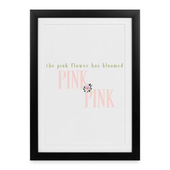 Pink Bloom Floral Typography - Framed poster (27 × 37 cm) - black - Front