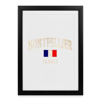 Montpellier France Vintage Design - Framed poster (27 × 37 cm) - black - Front