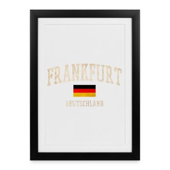 Frankfurt Germany Vintage Flag Tee - Framed poster (27 × 37 cm) - black - Front