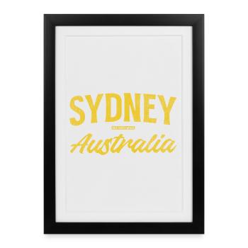 Lettrage à Sydney Australie - Affiche encadrée (27 × 37 cm) - noir - Devant