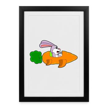 Bunny Carrot - Framed poster (27 × 37 cm) - black - Front