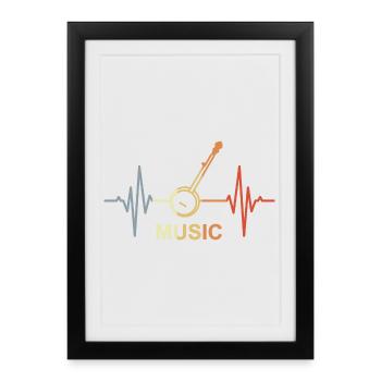 Musique Palpitations cardiaques - Affiche encadrée (27 × 37 cm) - noir - Devant