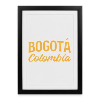 Bogotá Colombie Script Logo - Affiche encadrée (27 × 37 cm) - noir - Devant