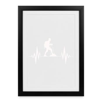 hiking, hiking, hiking vibes - Framed poster (27 × 37 cm) - black - Front