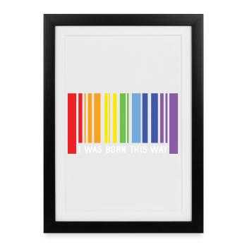 Mois de la fierté LGBT - Je suis né de cette façon - Affiche encadrée (27 × 37 cm) - noir - Devant