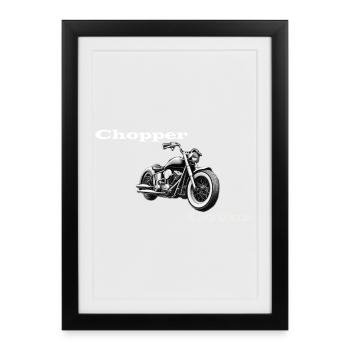 Chopper Lover blanc - Affiche encadrée (27 × 37 cm) - noir - Devant