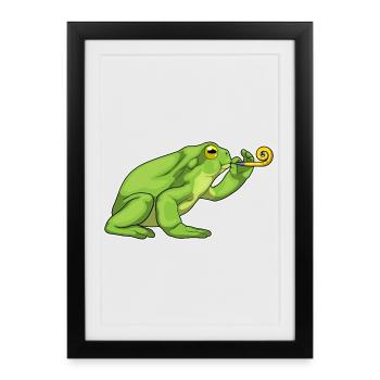 Frog Birthday Toad - Framed poster (27 × 37 cm) - black - Front