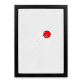 Crimson Sun Over Alpine Peaks - Framed poster (27 × 37 cm) - black - Front