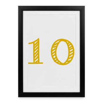 10. 10 ANS. 10e ANNIVERSAIRE. ANNIVERSAIRE 10 ANS. - Affiche encadrée (27 × 37 cm) - noir - Devant