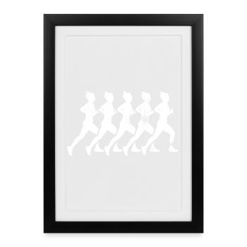 Running Girls - Framed poster (27 × 37 cm) - black - Front
