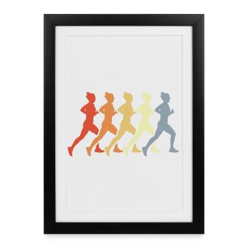 Coureur vintage - Affiche encadrée (27 × 37 cm) - noir - Devant
