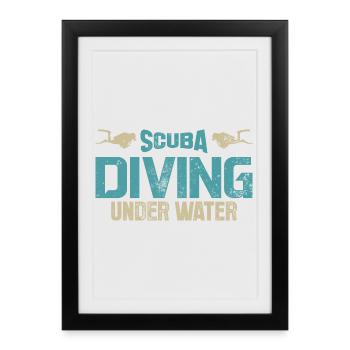Thème de la plongée sous-marine - Affiche encadrée (27 × 37 cm) - noir - Devant