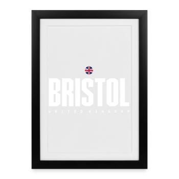 Bristol UK Block Wordmark - Framed poster (27 × 37 cm) - black - Front