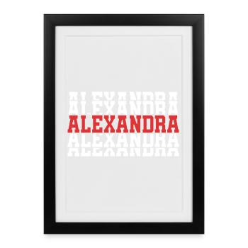 t shirt Alexandra t-shirt gift stacked text - Framed poster (27 × 37 cm) - black - Front