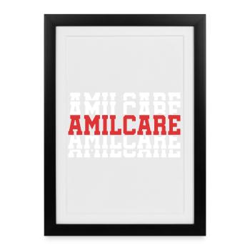 t-shirt Amilcare t-shirt gift stacked text - Framed poster (27 × 37 cm) - black - Front