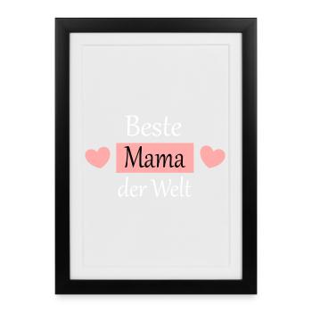 Meilleure maman du monde disant maman de la fête des mères - Affiche encadrée (27 × 37 cm) - noir - Devant